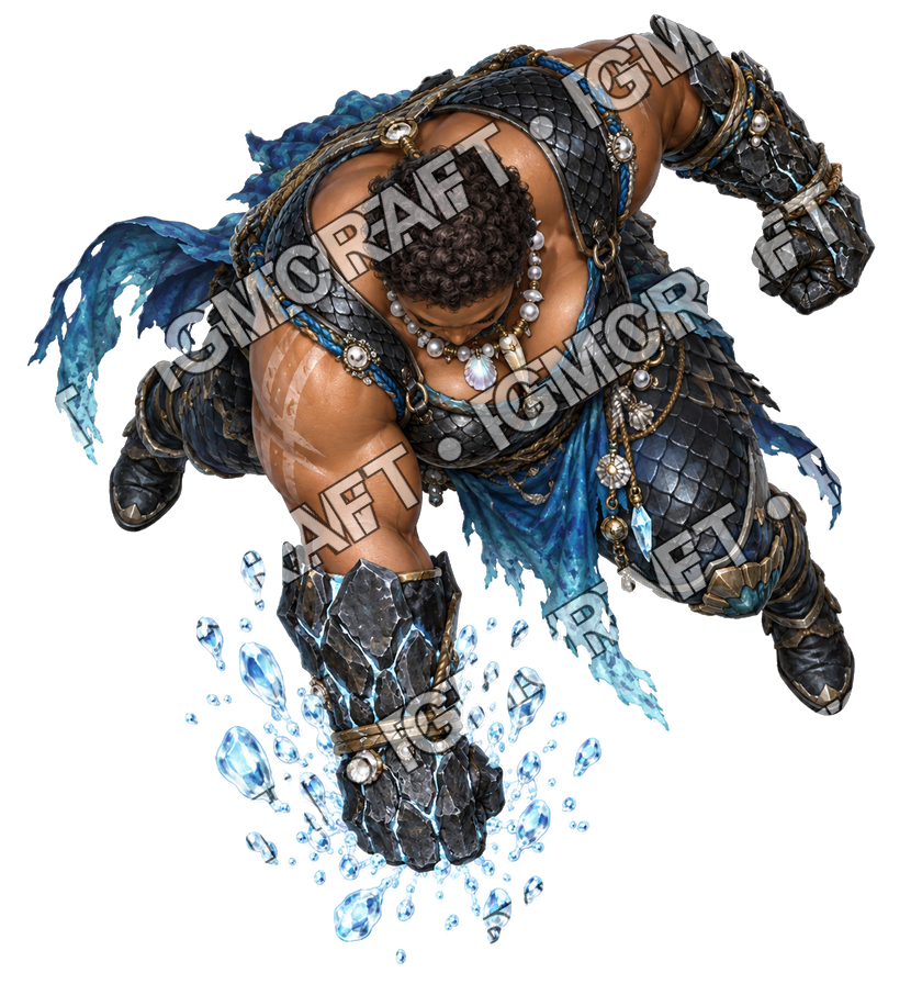 Pirate Ocean 0004 Kaelen, le poing de granit, écume de combat, token vu du dessus, aperçu