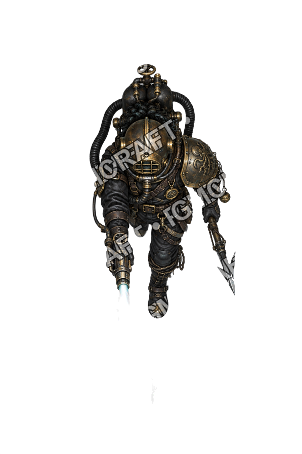 Pirate Ocean 0011 Doran, le Plongeur, token vu du dessus projetant une ombre — aperçu du token vu du dessus