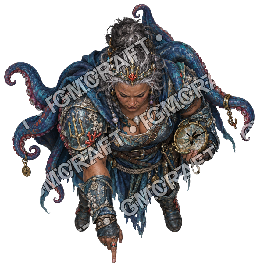 Pirate Ocean 0017 Thorne, le Navigateur, token vu du dessus dans une brume épaisse — aperçu du token vu du dessus