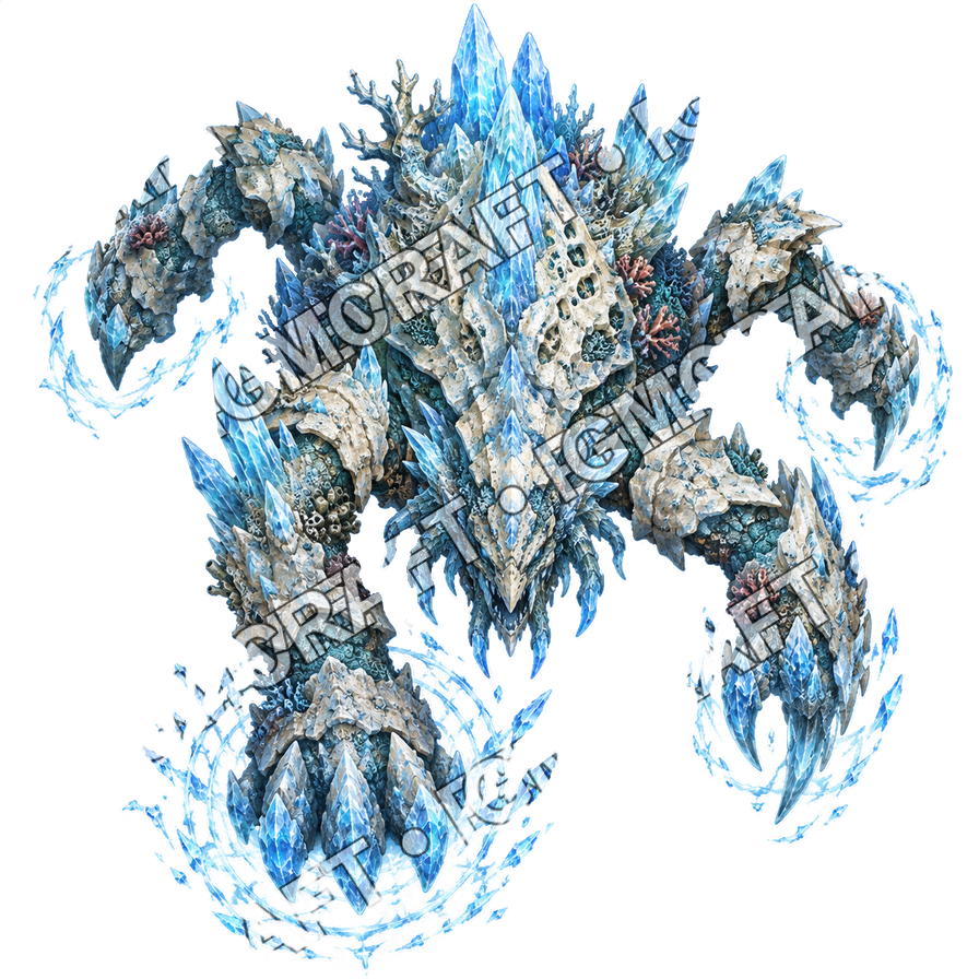 Pirate Ocean 0442 Token vu du dessus du Titan corallien, lentille de glace, aperçu du token vu du dessus