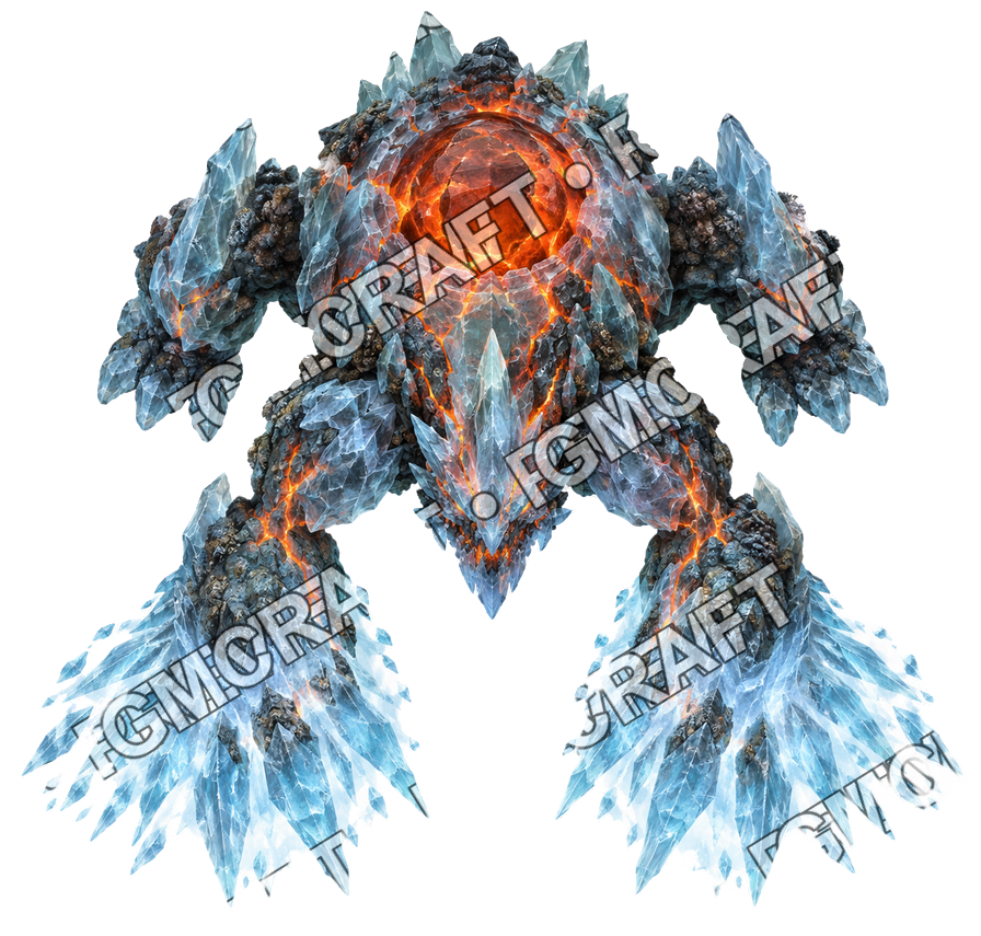 Pirate Ocean 0449 Token vu du dessus du Gardien glaciaire, lentille de magma, aperçu du token vu du dessus