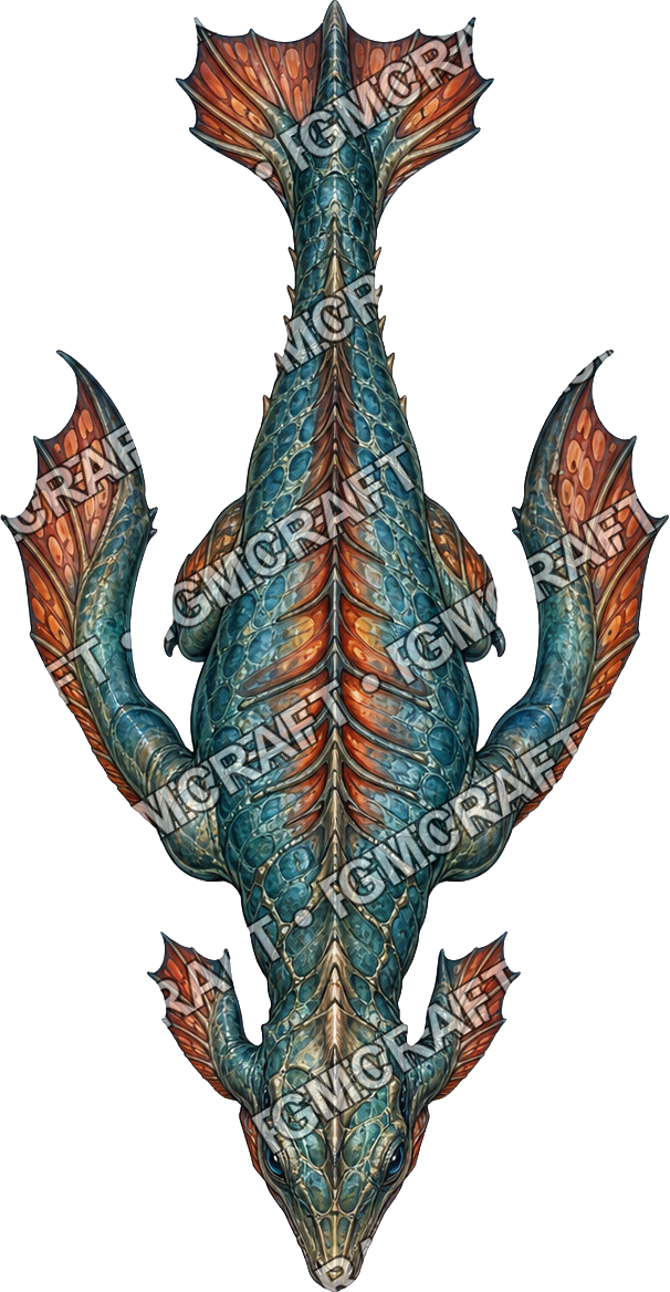 Aperçu du token vu du dessus de l’alien serpent de feu follet