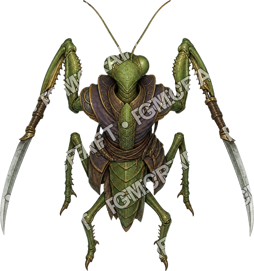 Mantis Duelist Alien top-down token preview