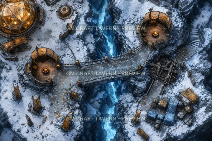 Ice Crack Bridge Chokepoint battlemap preview