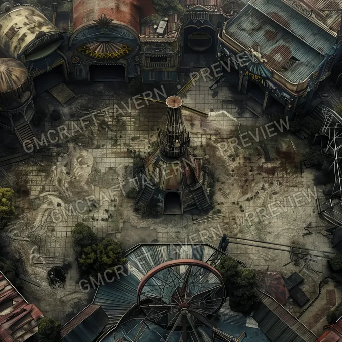 Aperçu de la battlemap Abandonned Theme Park Battle