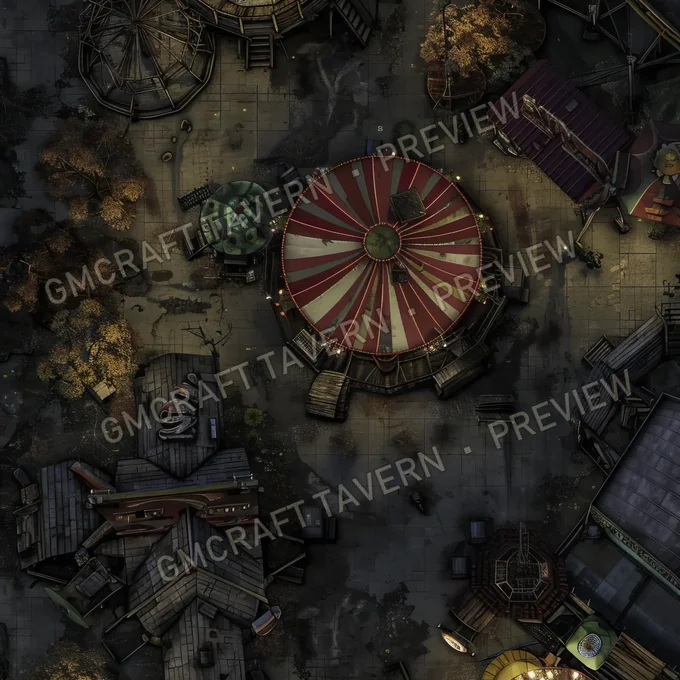 Aperçu de la battlemap Decrepit Amusement Park Haunted