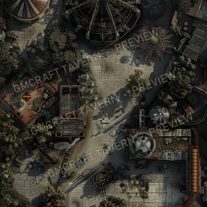 Aperçu de la battlemap Decrepit Amusement Park Haunted