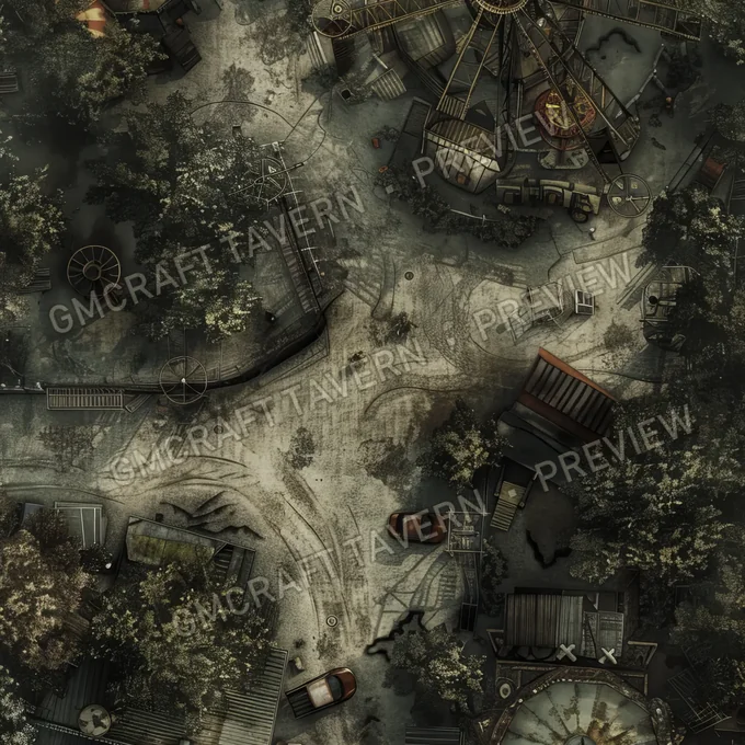 Aperçu de la battlemap Decrepit Amusement Park Haunted