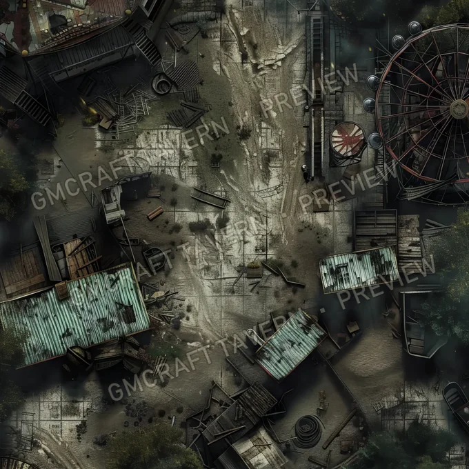 Aperçu de la battlemap Decrepit Amusement Park Haunted