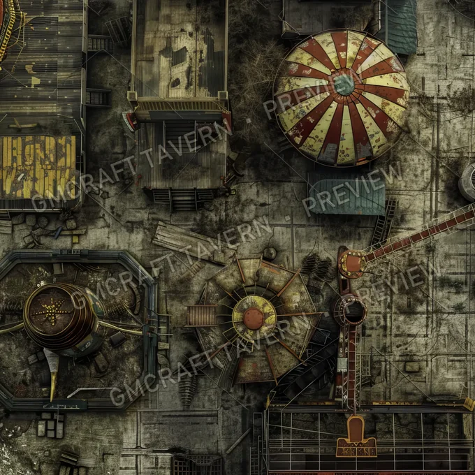Aperçu de la battlemap Deserted Carnival Midway With Ru