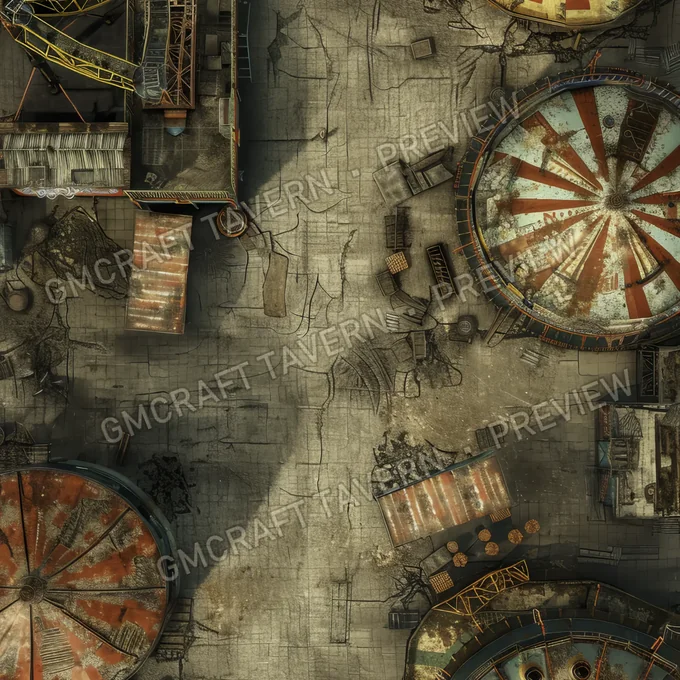 Aperçu de la battlemap Deserted Carnival Midway With Ru