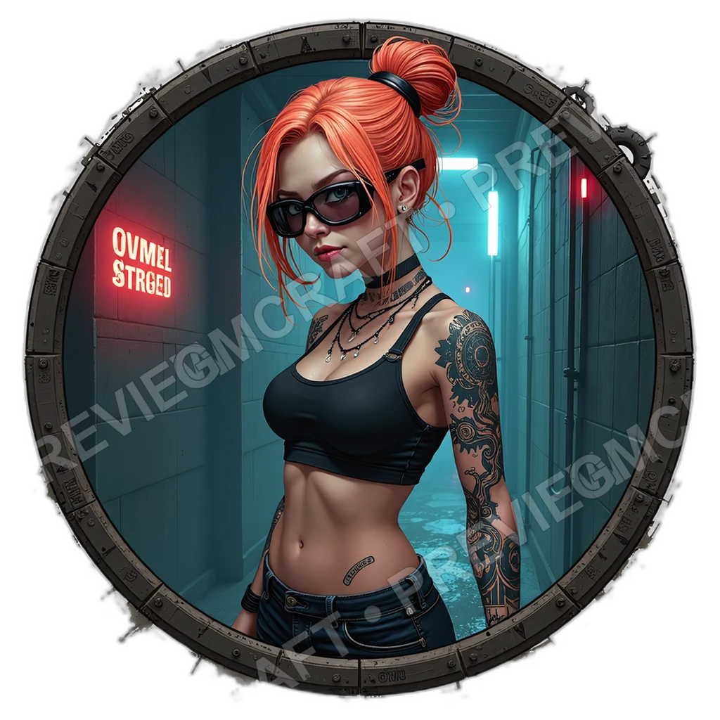 Neon Pamphlet Saboteur, Male, Emp Coil Wrist, Spraywired Manifesto, Civic Hack Patches, Smoked Goggles, Cyberpunks Anarchists, ,Young Adult Age,1.8,, 0001 top-down token preview
