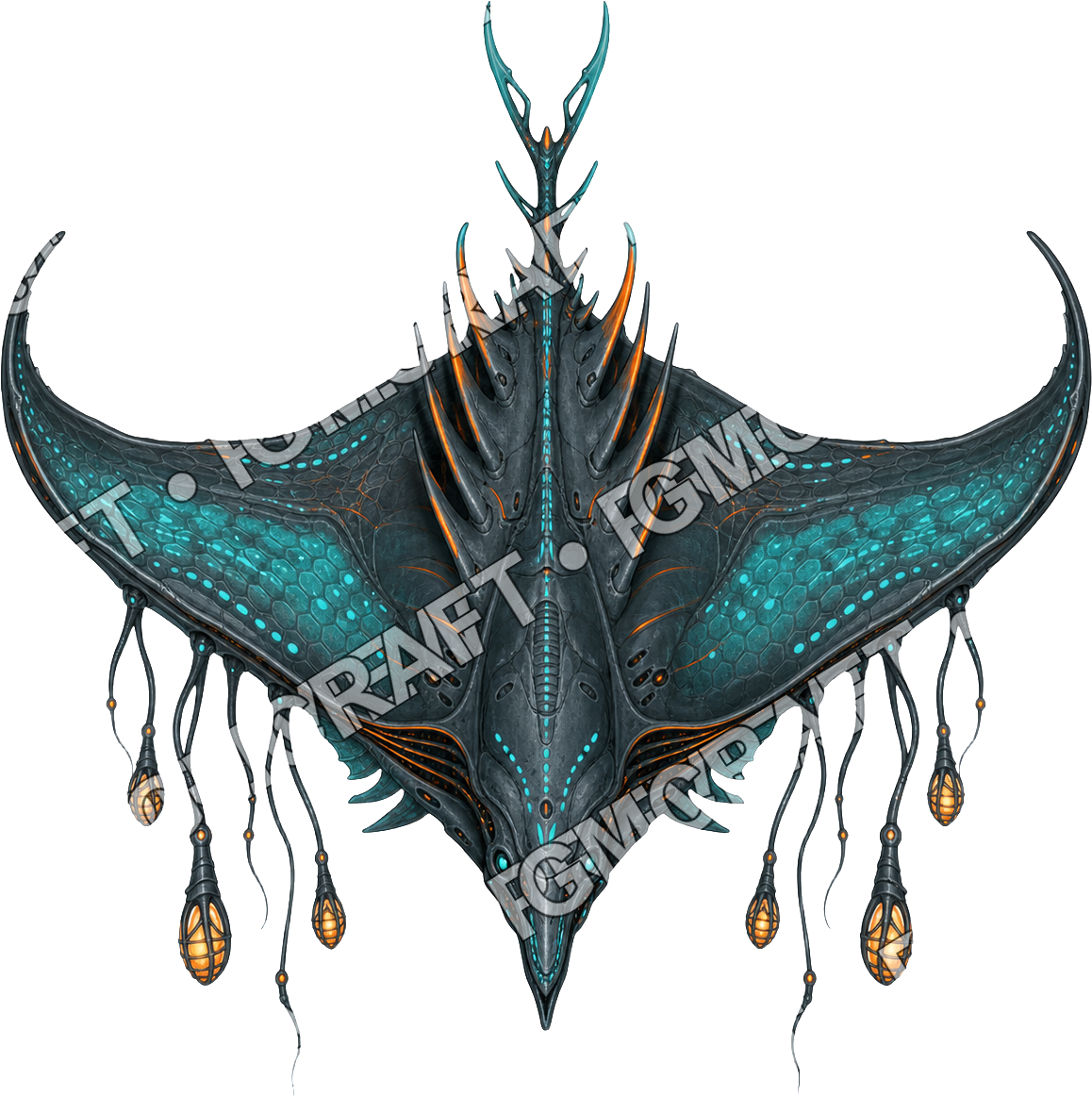 Aperçu du token vu du dessus Riptide Lantern Manta