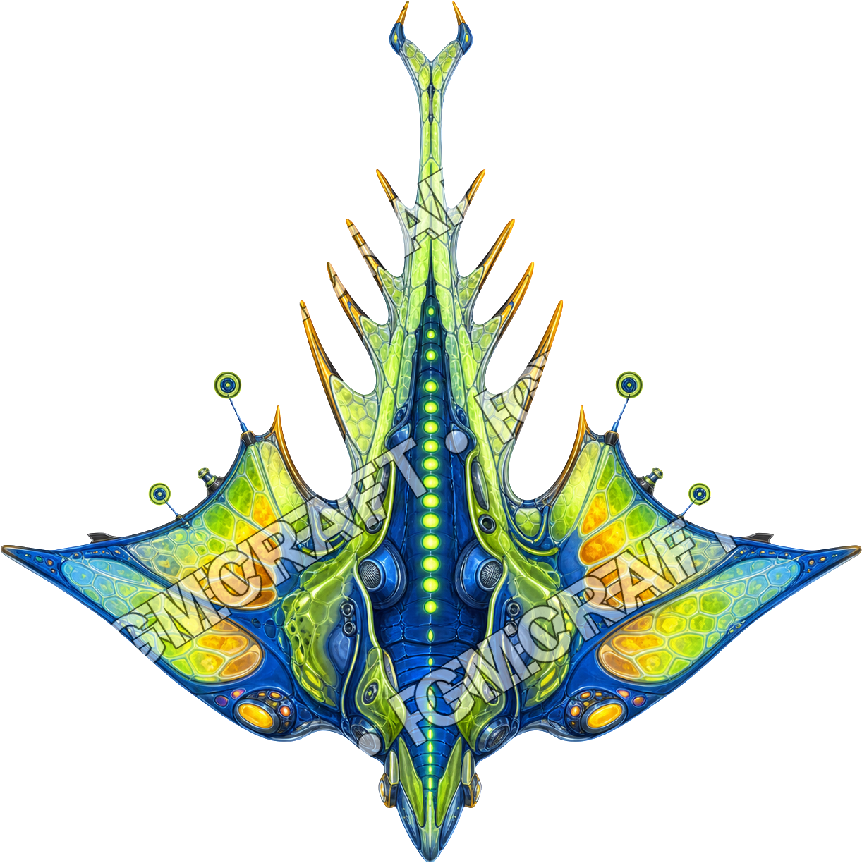 Aperçu du token vu du dessus Shockfin Ray