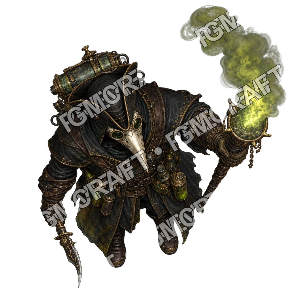 Aperçu du token vu du dessus du mage des rituels de fumée du navire-laboratoire d’alchimiste