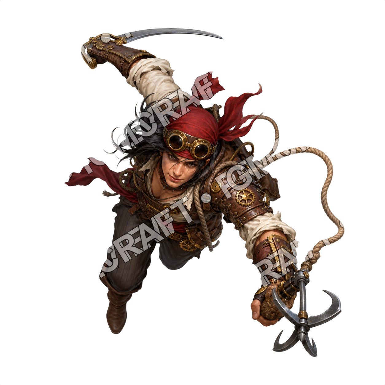 Aperçu du token vu du dessus : pirate matelot du bateau à aubes steampunk