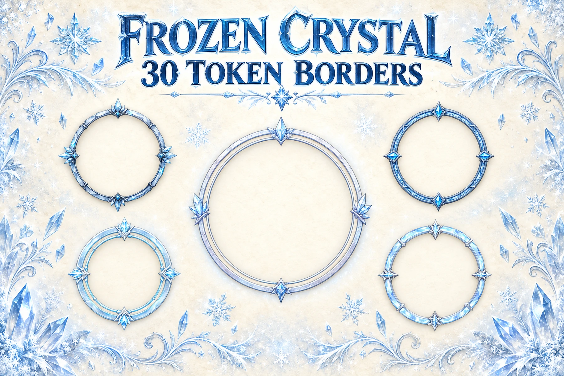 30 Frozen Crystal Token Borders