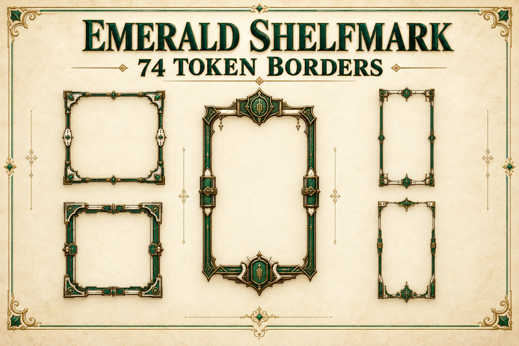 74 Emerald Shelfmark Token Borders