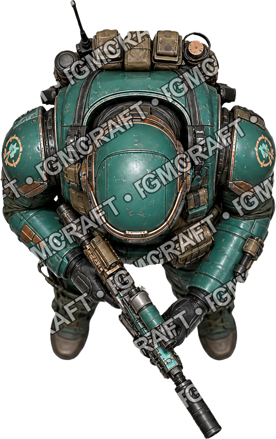 Aperçu du token vu du dessus : soldat de troupe aéroportée orbitale de science-fiction 18