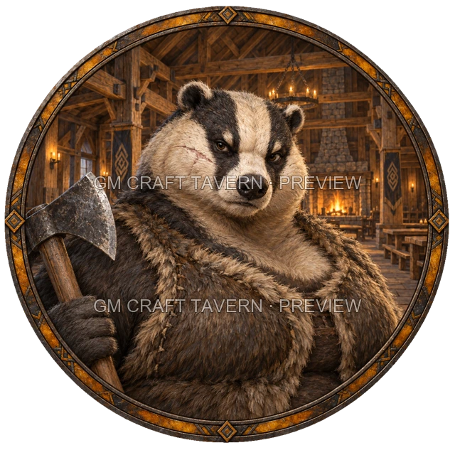 Grom Stonebrook - Barbarian top-down token preview
