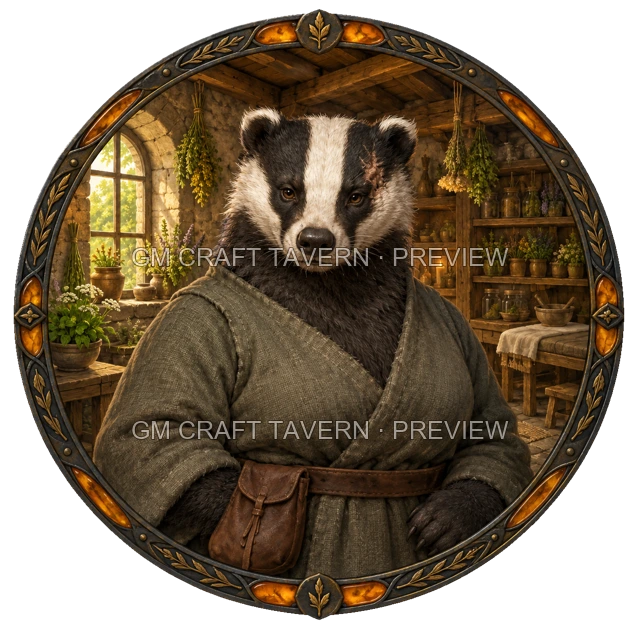 Grom Reedvale - Cleric top-down token preview