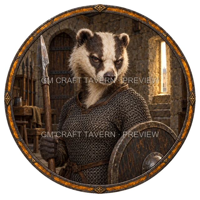 Grom Ashfield - Fighter top-down token preview