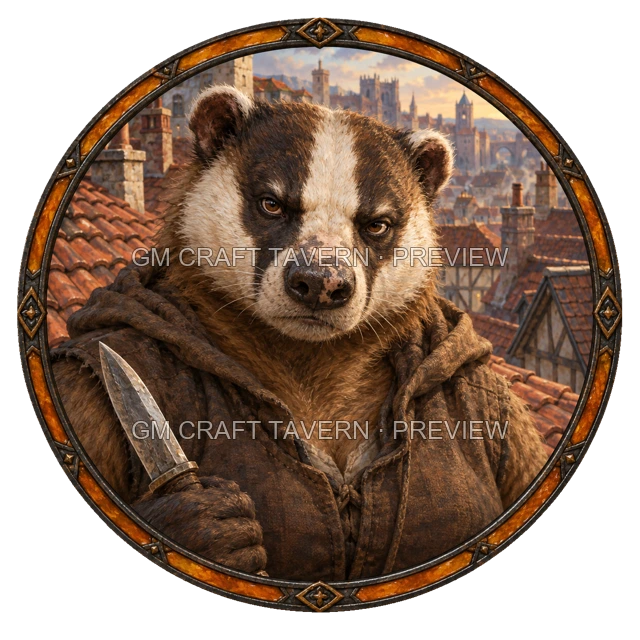 Grom Duskford - Rogue top-down token preview