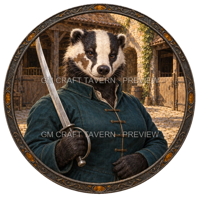 Grom Clearwell - Fighter top-down token preview