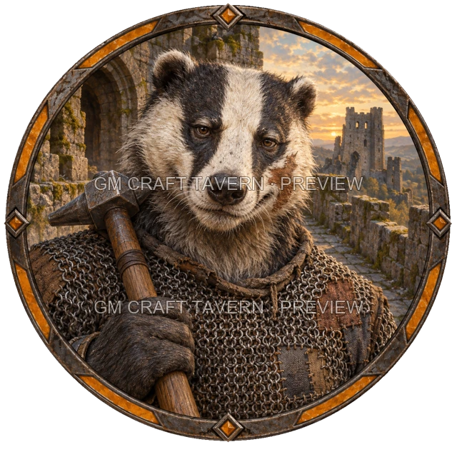Morga Clearwell - Fighter top-down token preview