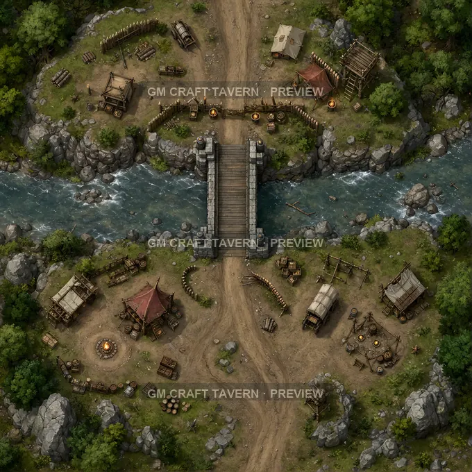 Bridgehead Bandit Checkpoint battlemap preview