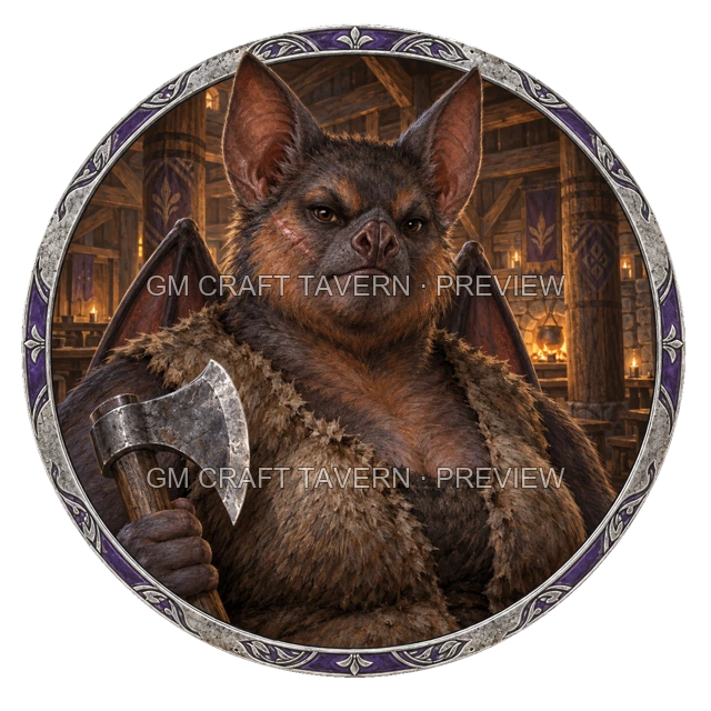 Aperçu du token vu du dessus de Grom Stonebrook - Barbare
