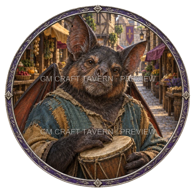 Aperçu du token vu du dessus de Morga Stonebrook - Barde