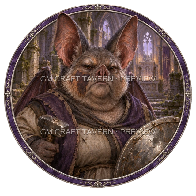 Aperçu du token vu du dessus de Grom Mossridge - Paladin