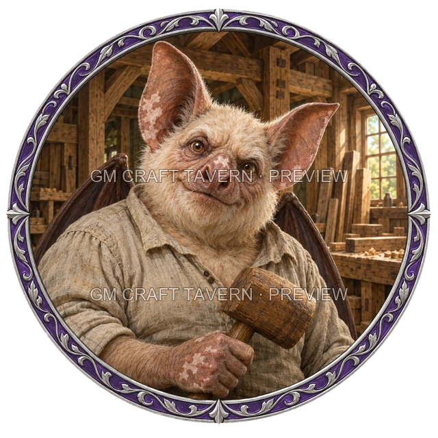 Morga Oakbend - aperçu de token d’artisan vu du dessus
