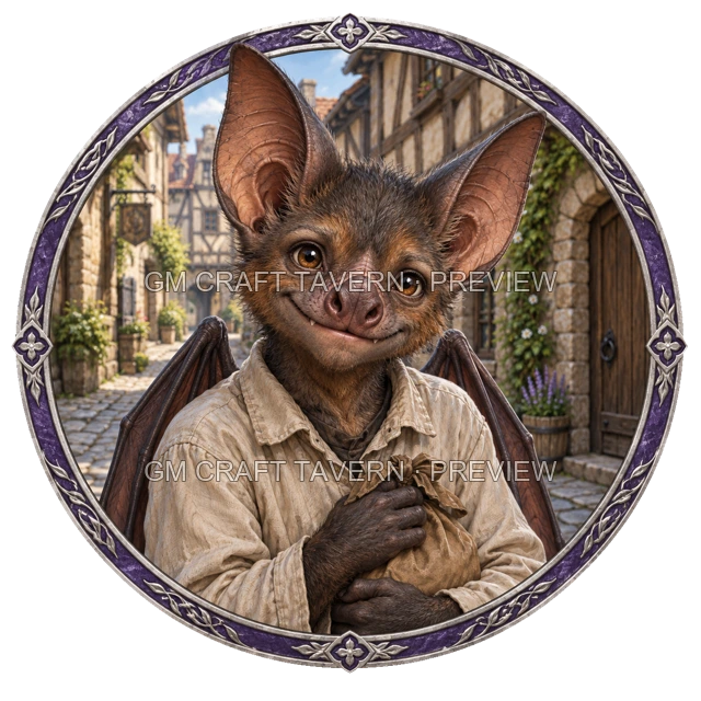 Varka Deepgrove - aperçu de token de villageois vu du dessus