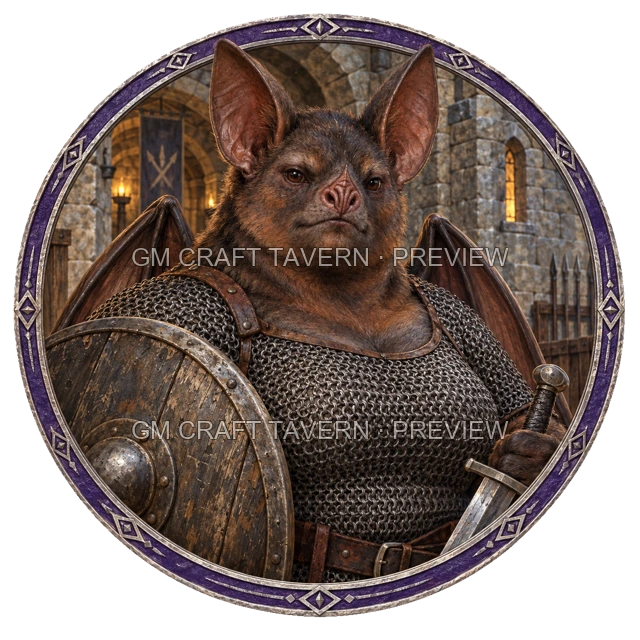Grom Redcliff - aperçu de token de combattant vu du dessus