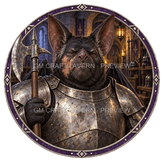 Varka Redcliff - aperçu de token de combattant vu du dessus