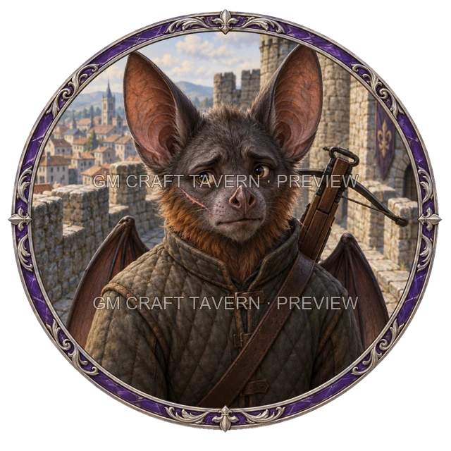 Besha Redcliff - aperçu de token de combattant vu du dessus