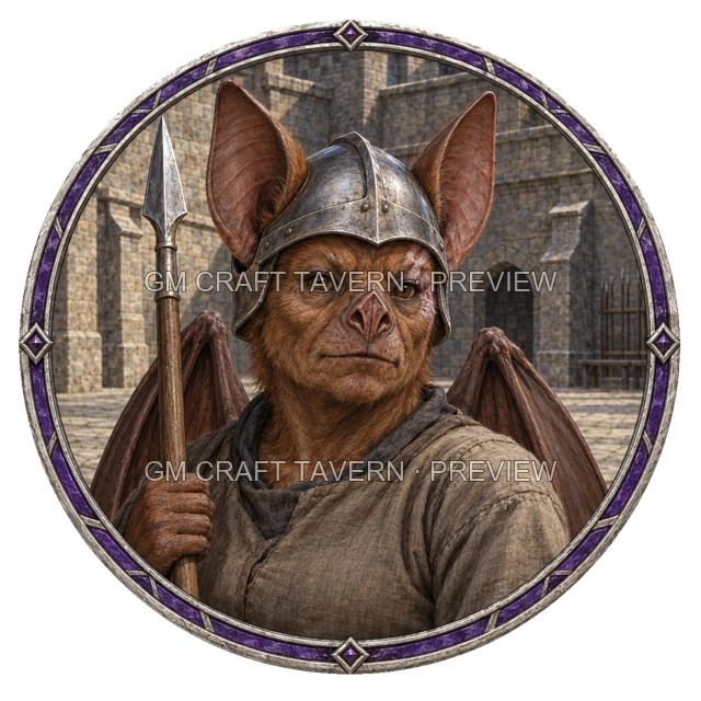 Durg Redcliff - aperçu de token de combattant vu du dessus