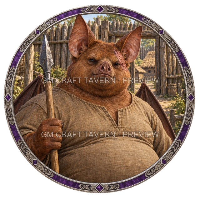 Besha Clearwell - aperçu de token de combattant vu du dessus