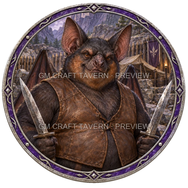 Durg Clearwell - aperçu de token de combattant vu du dessus