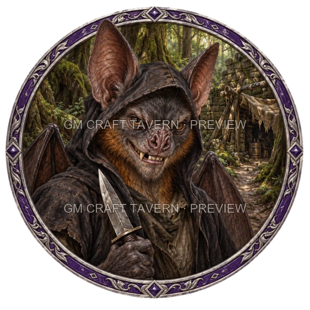 Aperçu de token de brigand de grand chemin vu du dessus