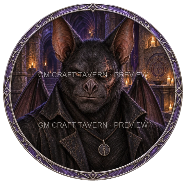 Aperçu de token de sorcier noir vu du dessus