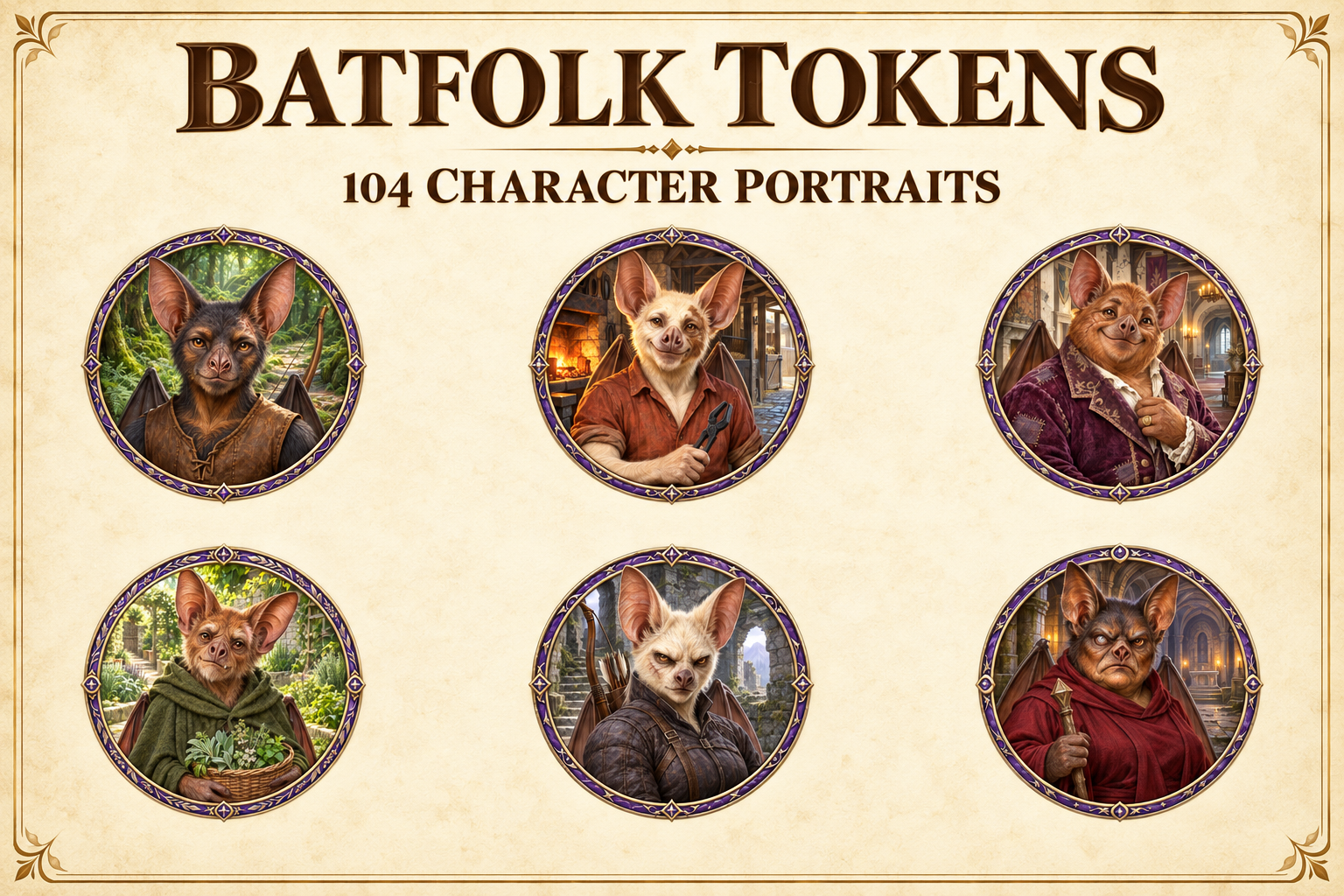Aperçu du produit Batfolk Character Tokens 1