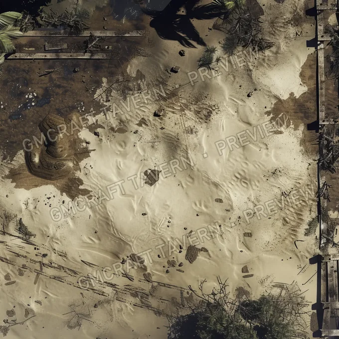 Aperçu de la battlemap Plage polluée abandonnée