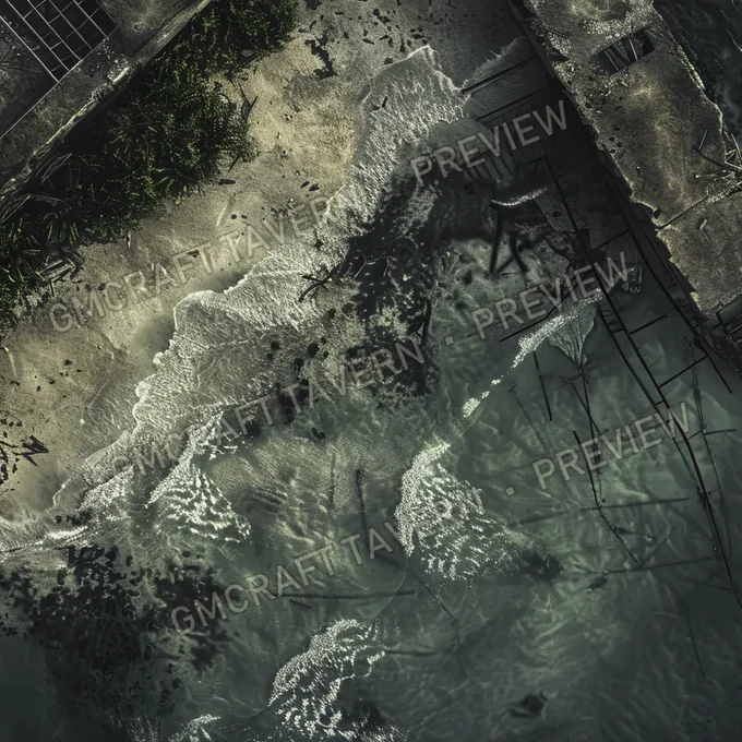 Aperçu de la battlemap Plage polluée abandonnée