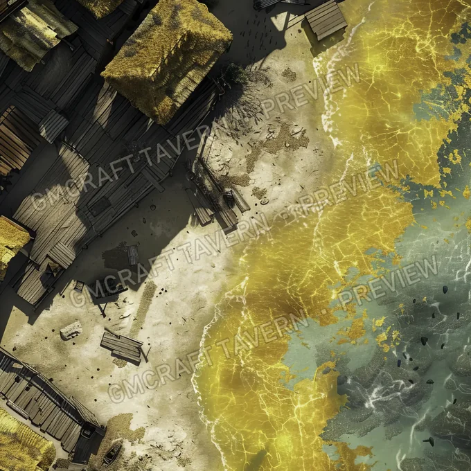 Aperçu de la battlemap Plage nucléaire avec radiations