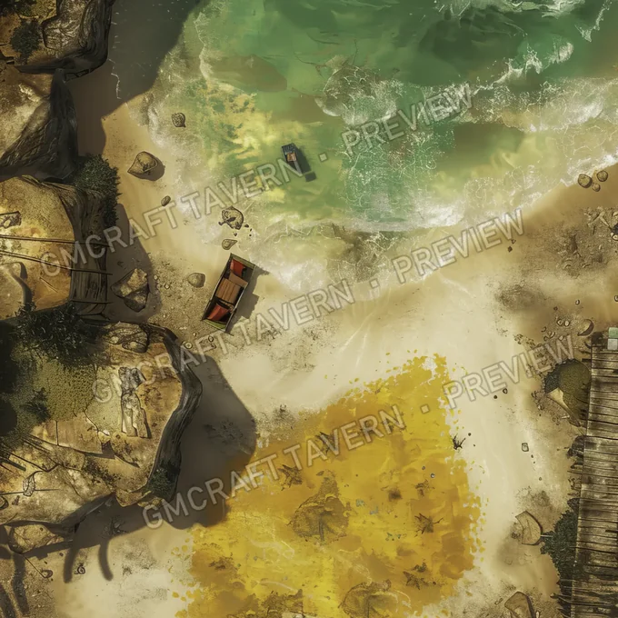 Aperçu de la battlemap Plage nucléaire avec radiations