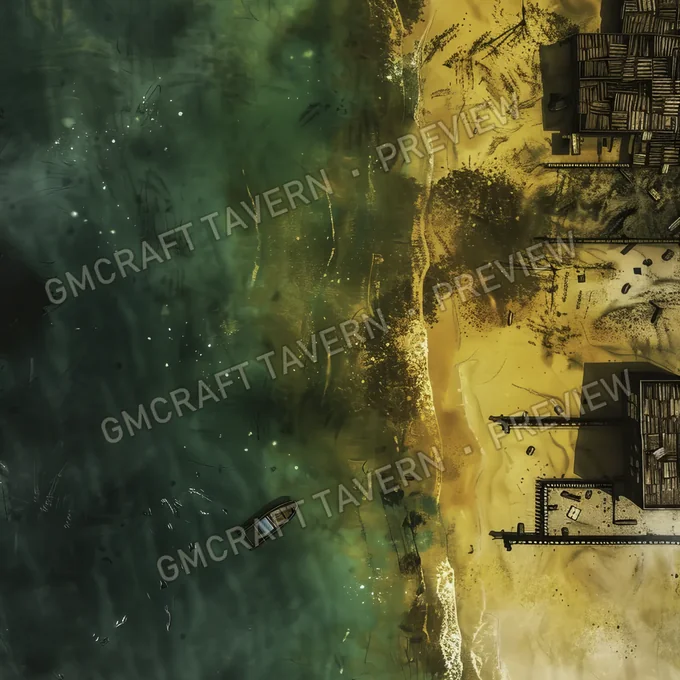Aperçu de la battlemap Plage nucléaire avec radiations