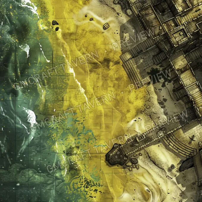 Aperçu de la battlemap Plage nucléaire avec radiations